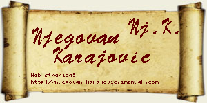 Njegovan Karajović vizit kartica